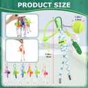 Nosiny 6 Pcs Tennis Ball Keychain Cute Tennis Racket Key Rings with Striped Lanyard 7.1in Sporty Bag Charm Backpack Pendant Gift for Men Women Sports Lover Players Team