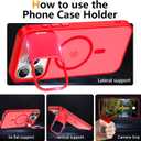 YFEMLAZ for iPhone 15 Pro Max Case(Built-in Invisible Kickstand) Heavy Duty MagneticCompatible with MagSafe Military-Grade Drop Protection,Translucent Matte for iPhone 15 Pro Max Case 6.7",Red