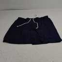 COOFANDY Mens Linen Shorts Casual Drawstring Elastic Waist Lightweight Summer Vacation Beach Shorts (Large, Navy Blue)