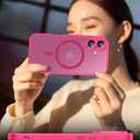 SPIDERCASE Designed for iPhone 16 Case, Magnetic Translucent [2 Tempered Glass Screen Protector] Anti-Fingerprint Anti-Scratch for iPhone 16 6.1, Rose Red