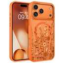 DOMAVER for iPhone 17 Pro Max Case, Magnetic Phone Case for iPhone 17 Pro Max [Compatible with MagSafe] Slim Fit Flowers Floral Design Shockproof Protective Bumper Women Men Girls Boys Cover - Orange
