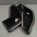 MOTOKU Front Driver and Passenger Side Fog Light Cover Bezel with Chrome Molding for GMC Acadia Denali 2020-2023