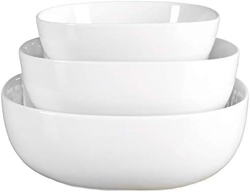 Denmark White Porcelain Chip Resistant Scratch Resistant Commercial Grade Serveware, 2 Piece Serving Bowl Set