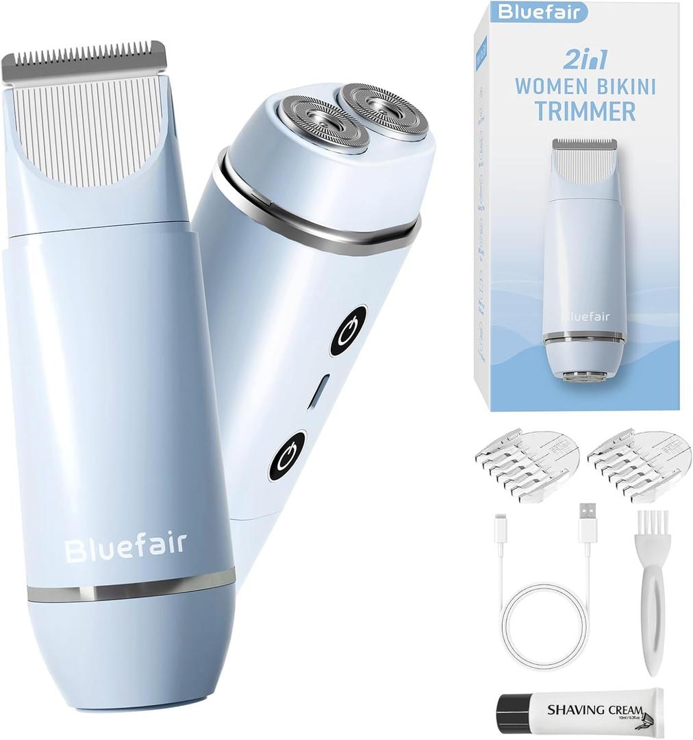 2 in 1 Electric Razors for Women Electric Shaver (Blue)