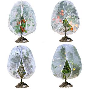 Fruit Tree Netting, RIFNY 3.9 X 3.3 FT Blueberry Bush Netting Cover with Zipper Drawstring, Outdoor Mosquito Net Garden Netting Cover Protector Plant from Birds Cicadas Animals Insect (4 PCS, White)