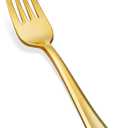 160 Silverware Set - Disposable Flatware - 80 Plastic Forks, 40 Plastic Spoons, 40 Cutlery Knives - Heavy Duty for Party Bulk Pack (Gold)