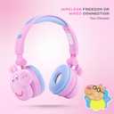 Peppa Pig - Kids Bluetooth Headphones, Wireless & Wired Over-Ear Headphones with Safe Volume, Adjustable Headband, Rechargeable Battery & Stereo Sound Perfect for School, Home, & Travel
