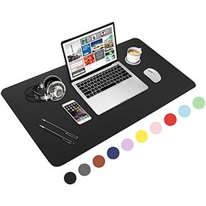 WisFox Mouse Pad, Leather Desk Pad Protector, Office Desk Mat, Non-Slip PU Leather Desk Blotter, Laptop Desk Pad, Waterproof Desk Writing Pad for Home Office Decor(Blue, 31.5" x 15.7")