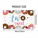 Lofaris "I Am Two Sweet" Birthday Banner - 70.8x43.3 Inch Donut and Sprinkles Theme Banner for 2nd Birthday Party - Polyester Material, Includes 1 Banner for Kids Birthday Celebration