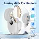 Hearing Aids, Hearing Aids for Seniors, Rechargeable, Volume Control, Hearing Amplifiers with Charging Case, Intelligent Noise Reduction, Design for Seniors & Adults with Hearing Loss