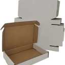 6x4x1'' Small Shipping Boxes 25 Pack, White Corrugated Cardboard Literature Mailers, Mailing Packaging Supplies for Small Business (W641-25)