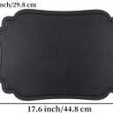 Black Placemats Set of 6 Reversible Faux Leather Place Mat Wipeable Heat Resistant Non Slip Anti Oil Waterproof Eco-Friendly Table Mats Patio Placemats for Dining Table