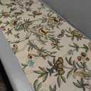 Table Runner with Flowers and Birds, Spring Plant Flowers Table Decoration Linen Table Runner Family Party Party Decorations 13x36 Inches