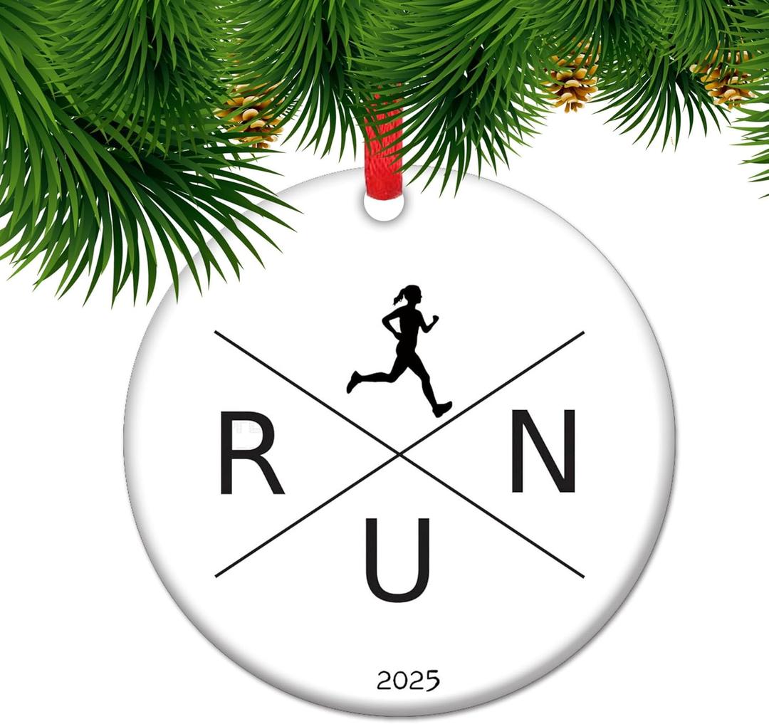 2025 Cross Country Ornament - XC Running Gift for Runners, Christmas Keepsake for Female Cross Country Athletes, Marathon & Track Club Decor (C02)