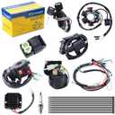 Complete Wiring Harness kit Electrics Wire Loom Assembly with Full Copper Wire for GY6 4-Stroke Four Wheelers Engine Type 125cc 150cc Pit Bike Scooter ATV