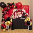 TONIFUL 4 Set Burgundy Red Black Gold Balloon Stand Centerpiece Table Decorations for Graduation Decoration 2026,Christmas Party Decoration,Casino,Halloween,Retirement,Anniversary,Birthday Decorations