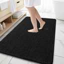OLANLY Large Bathroom Rugs 59x35, Extra Soft Absorbent Chenille Bath Rugs, Rubber Backing Quick Dry, Machine Washable Bath Mats for Bathroom Floor, Tub and Shower, Home Decor Accessories, Black