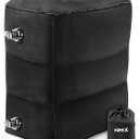 HOMCA Inflatable Travel Foot Rest Pillow (2-Pack) Adjustable Height Leg Pillow Fast Inflating Airplane Bed for Toddlers Footrest Pillow for Office, Airplane, Train, Cars, Home (Black)