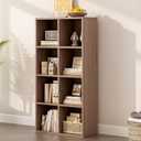 OSCHF 8-Cube Storage Shelf Bookcase - Wooden 4-Tier Floor Standing Open Bookshelf for Home and Office, Cuby Orgainzer, Walnut