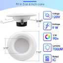 6 Pack 6 Inch LED Recessed Lighting with Night Light, Dimmable Can Lights with Baffle Trim, 9W=85W, Warm White 3000K, 700LM Retrofit Downlight, CRI 90, Damp Rated, IC Rated, ETL & FCC