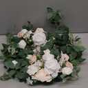 Ling's Moment 2PCS Artificial Floral Swags Arch Flowers Wedding Centerpieces Flower Rose Garland Mantel Greenery Arrangements for Sweetheart Welcome Signs Decor Wall Window Home Decor White & Sage