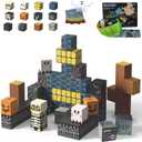 Magnetic Blocks Halloween Toys for Kids Skeleton Toy Spooky Town Building Magnetic Tiles Halloween Party Favors Gift for Boys Girls & Adults