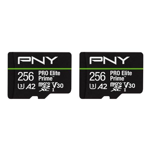 PNY 256GB PRO Elite Prime™ C10 U3 V30 A2 microSDXC Flash Memory Card – Ultra-Fast Speeds, Read 200MB/s, Write 150MB/s, 4K UHD, Full HD, UHS-I, for Smartphones, Drones, Action Cameras, 1-Pack