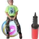 WALIKI TOYS Hopper Ball For Kids Ages 7-9 (Hippity Hop Ball, Hopping Ball, Bouncy Ball With Handles, Sit & Bounce, Kangaroo Bouncer, Jumping Ball, 20 Inches, Rainbow Tie Dye, Pump Included) (Multicolored)