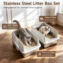 High-Sided Stainless Steel XL Cat Litter Box for Cats