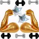 Fitness Party Decorations Balloons Set - Bicep & Dumbbell Shaped Balloons for Gym Lovers, Workout Themed Celebrations, Birthday Parties