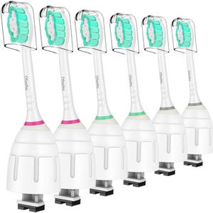 Replacement Toothbrush Brush Heads for Philips Sonicare E Series Essence Elite Xtreme Advance CleanCare All Screw On Electric Toothbrush 7022/66, 6 Pack