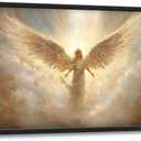 Large Angel Wall Art for Living Room, Framed Oversized Angel Wing Wall Decor Fantasy Sky Clouds Canvas Painting Modern Artwork for Living Room Bathroom Bedroom Office Dining Room 36"x24"