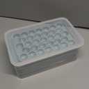 WIBIMEN Ice Cube Tray with Lid and Bin - Round Ice Trays for Freezer with Lid - Ice Cube Trays for Freezer with Ice Container (1"-2PACK Blue)