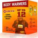 Body Warmers with Adhesive Backing Air Activate Heat Patch Disposable Gives 12 Hours Warm Pad - 12 Packs