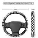 Neukim Black White Racing Checkered Pattern Steering Wheel Covers Anti-Slip Elasticity Car Accessories Steering Wheel Protector Universal 15 Inch for Cars SUV Vehicle Truck