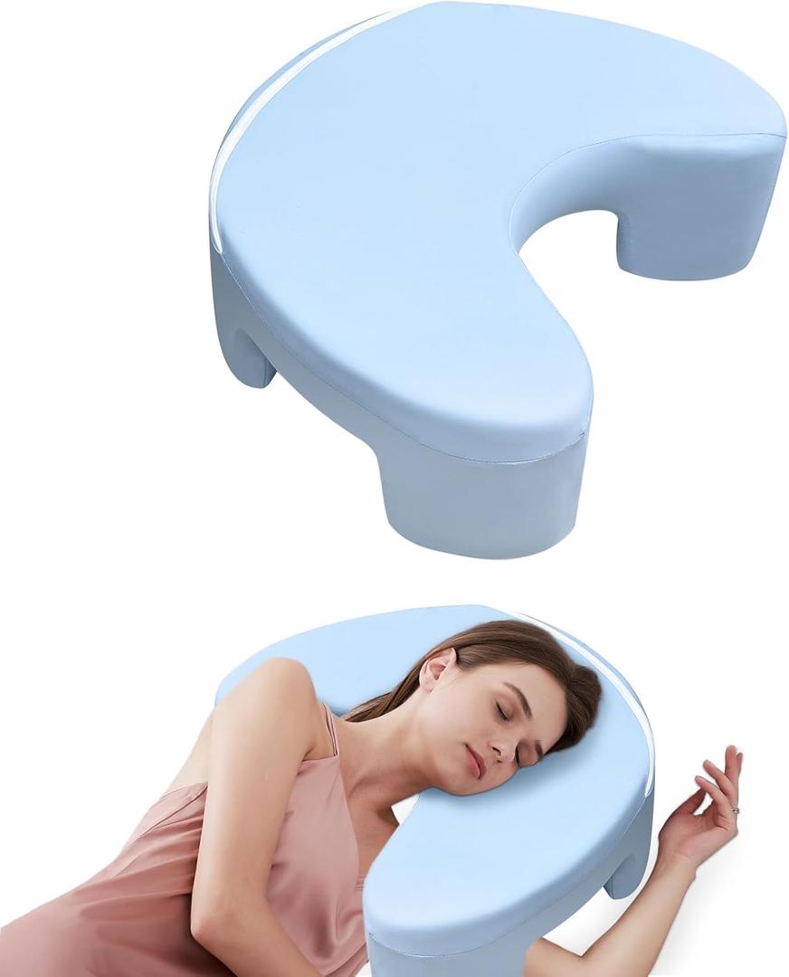 Side Sleeper Pillow with Arm Hole, Ergonomic Cooling Memory Foam Arm Pillows for Adults for Neck and Shoulder Pain Relief, Suitable for Side Sleepers with Neck Support