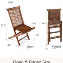 StrongTek Teak Folding Chair, Solid Teak Wood Patio Chair with Slatted Seat and Back, Space-Saving Folding Dining Chair, 18" Seat Height, Folds to 4" Deep, 350 lbs Capacity, for Indoor and Outdoor Use, Oversized