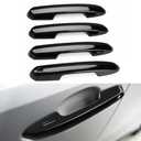 DLOVEG Upgraded Snap-on Door Handle Cover Compatible for 2019-2024 2025 Toyota Rav4 Accessories for Highlander 2020-2024 2025 No Adhesive Black Handle Protectors Glossy Black