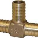 Merrill Mfg RBDTNL75 No Lead Bronze Insert Tee, 3/4 in x 3/4 in x 3/4 in Hose Barb 3-Way Fitting, Construction Grade for Poly Pipe