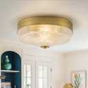 11.8" Mid-Century Semi Flush Mount Ceiling Light, with Clear Glass Shade
