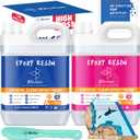 JDiction 1.06 Gallon Epoxy Resin - High Gloss Epoxy Resin Kit, Easy 1:1 Mix, Self Leveling, Non-Toxic, Crystal Clear & Bubble Free Coating and Casting Hardener for Jewelry, Art, Wood, Table Top