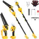 For Dewalt Pole Saw 20V Max & Electric Pruning Shears, 4-in-1 Electric Pruner + 8 Inch Tree Trimmer Pole Saw Cordless, Garden Tools Pruner Branch Cutter, 8.4ft Extension Pole, Tool Only