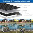 Antfraer 40W Solar Pond Pump with Filter Kit, Foldable Solar Panel & 3-Stage Filtration System, 4 Nozzles Pond Filter for Outdoor Ponds, Garden Waterfalls, Koi Ponds & DIY Water Features