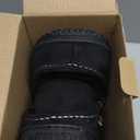 LongBay Men's Moccasin Slippers Comfy Warm Memory Foam House Shoes Winter for Indoor Outdoor (10, Carbon Black)