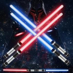 TOY Life Light Up Saber 4 Pack Telescopic Extendable and Collapsable Sword 2-in-1 LED Sound FX Light Up Sword for Kids Costumes Connects at Base to Become Double Bladed Saber Staff TOY Life Light Up Saber 4 Pack Telescopic Extendable and Collapsable Sword 2-in-1 LED Sound FX Light Up Sword for Kids Costumes Connects at Base to Become Double Bladed Saber Staff
