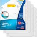 Avery Big Tab Printable White Label Dividers with Easy Peel, 8 Tabs, 4 Sets (14433)