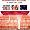 Ezona Red Light Therapy Pad for Body Pain, 24 x 12 inch Large Infrared Light Therapy with 660/ 850nm for Back Relief, High-Output 242 LEDs Light with Remote Control for Shoulder Waist Knee Muscle
