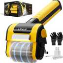 Electric Grill Brush, Grill Cleaner with LED Light, with 800 RPM Motor, 304 Removable Stainless Steel Brush Head, Cordless & Type-C Rechargeable for BBQ, Heavy Duty Grill Cleaning Tool (Yellow)