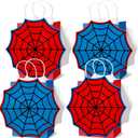 12 PCS Spider Gift Bags Spider Webs Wrapping Bags with Handles Goodie Candy Gift Paper Bag Spiders Web Favor Treat Bag for Kids Boys Men Birthday Party Supplies Baby Shower Decorations