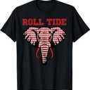 Elephant Roll Tide Women Kids Boys Girls Youth Teen Men T-Shirt, Size Medium